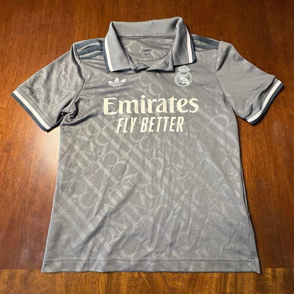 Adidas Real Madrid 2024/25 Third Jersey Grey Youth 11-12Y